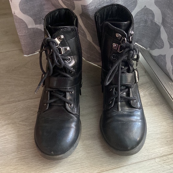 Black Boots with buckles and lace up. Girls sz 1. Style “Martie” by XOXO. - Picture 3 of 7